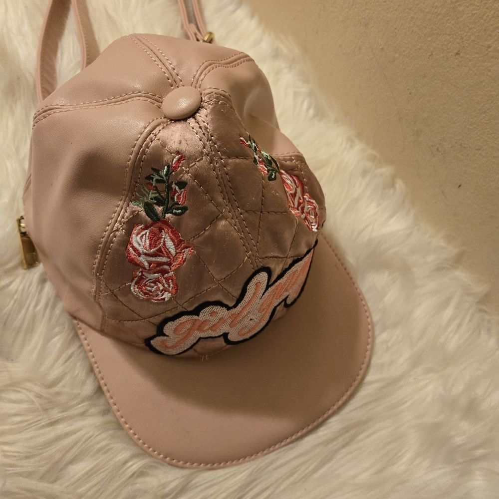 Call it Spring Baseball handbag Pink Embroidered " Girl Gang" With Flowers